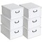 Lavatelli: Storage Box 6 Pack: Large - White - Lid & Side Handles, Decorative Cardboard Organizer, Stack-Hold, Home-Clothes-Toys, 19.7 x 15.7 x 9.8"